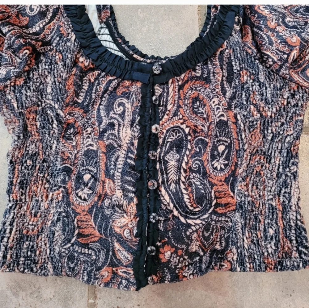 NWT Free People Velvet Blouse NWT sz L